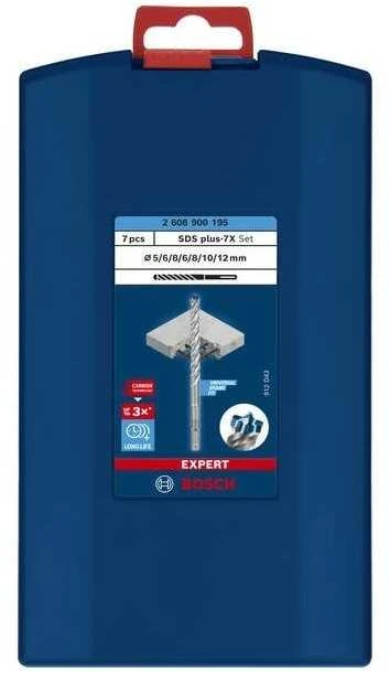 Bosch „EXPERT SDS plus-7X“ smūginių grąžtų rinkinys 5/6/6/8/8/10/12 mm 7 vnt. (2608900195)