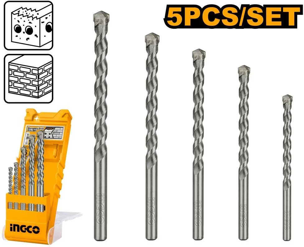 Ingco AKD3051 mūro grąžtas, 5 vnt. rinkinys