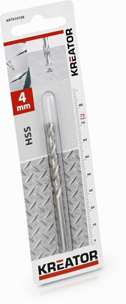 HSS grąžtas metalui 4x75mm KRT010108 KREATOR