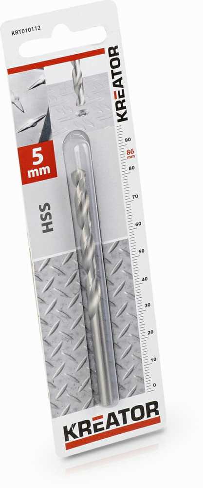 HSS grąžtas metalui 5x86mm, KRT010112 KREATOR