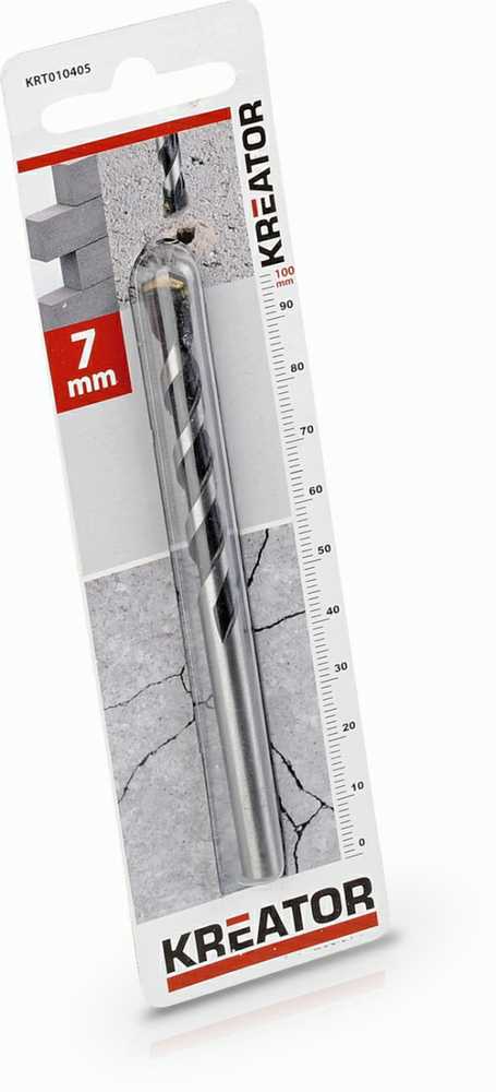 Kreator KRT010405 betono grąžtas, 7x100mm, karbido antgalis, kaltos forma
