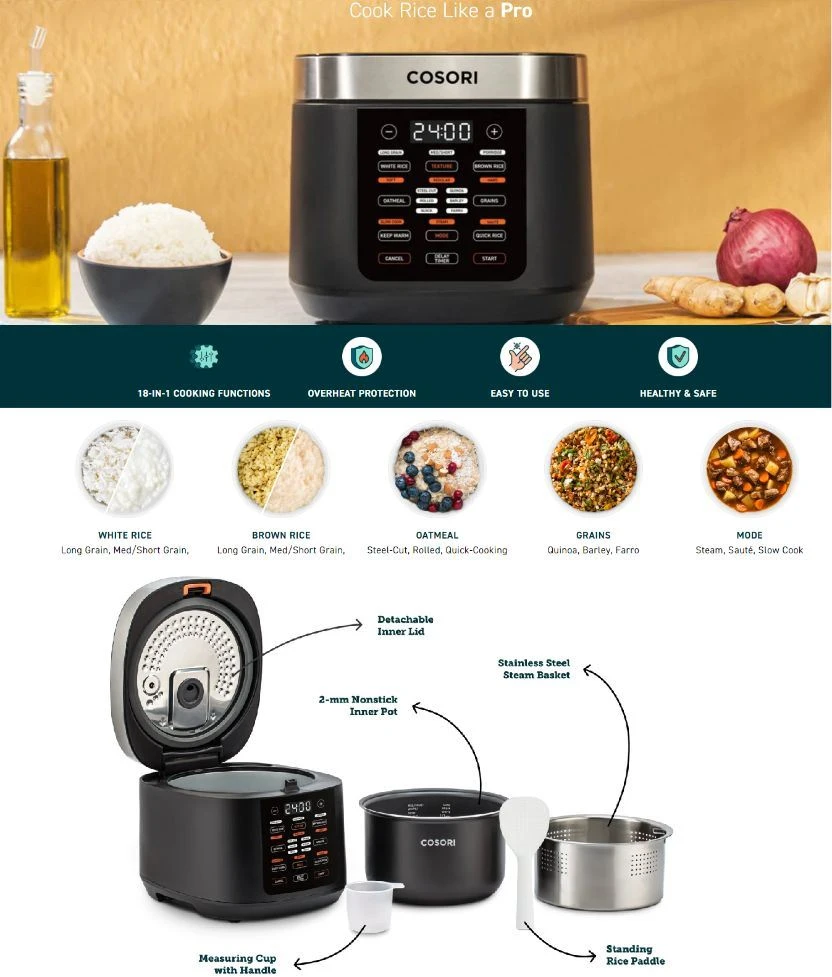 Cosori CRC-R501-KEU Slow Cooker juoda