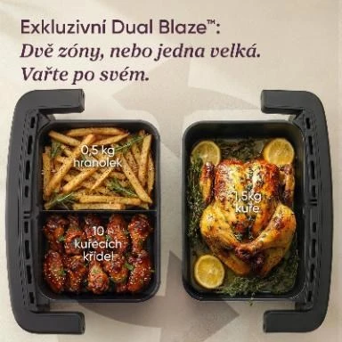 Gruzdintuvė Cosori Dual Blaze Twin Fry Compact horkovzdušná fritéza 8,6 L, keramika, juoda