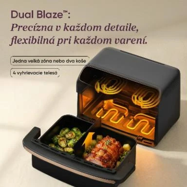 Gruzdintuvė Cosori Dual Blaze Twin Fry Compact horkovzdušná fritéza 8,6 L, keramika, juoda