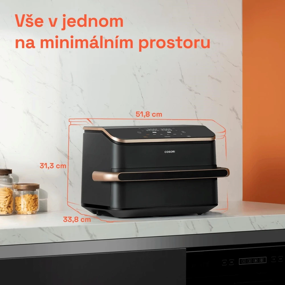 Gruzdintuvė Cosori Dual Blaze TwinFry chytrá horkovzdušná fritéza 10 L, keramika, juoda