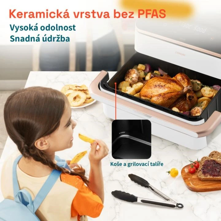 Cosori 1895375 dviguba 10 l autonominė 2800 W karšto oro gruzdintuvė Baltas