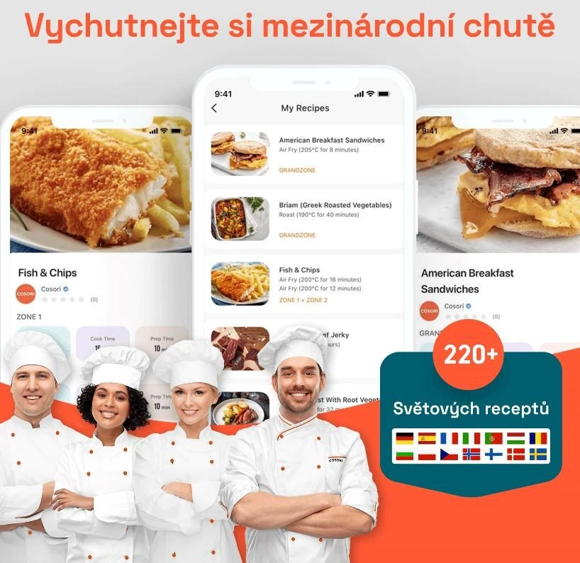 Gruzdintuvė Cosori Dual Blaze TwinFry chytrá horkovzdušná fritéza 10 L, keramika, juoda