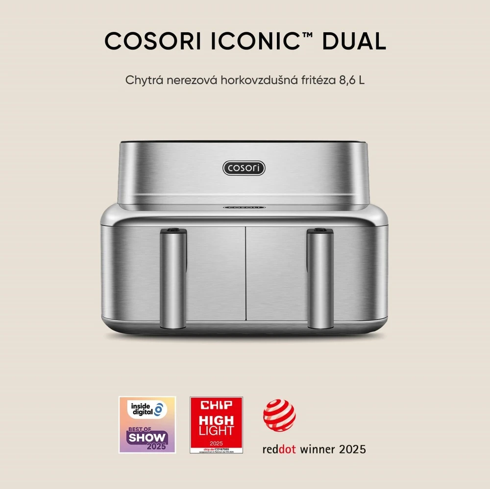 Gruzdintuvė Cosori Iconic Dual 8,6l nerez