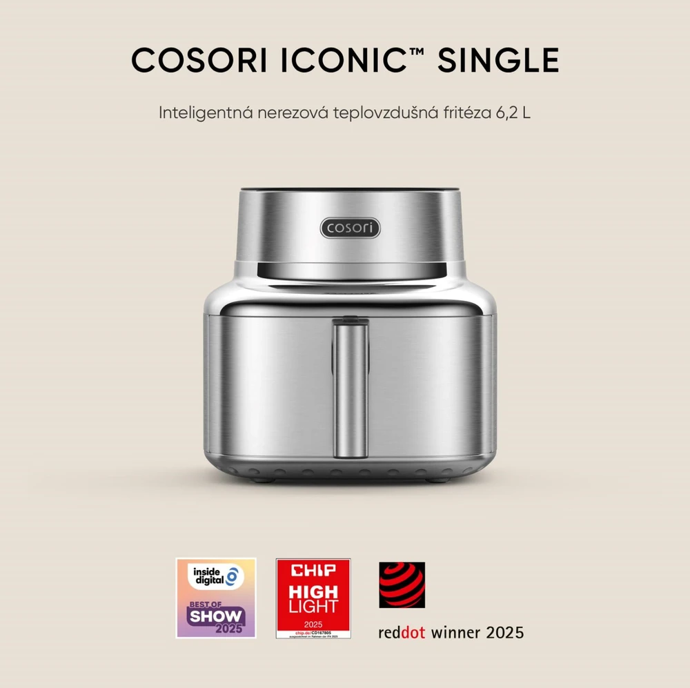 Gruzdintuvė Cosori Iconic Single Smart CAF-SE601S-CEU 6.2 l sidabrinė
