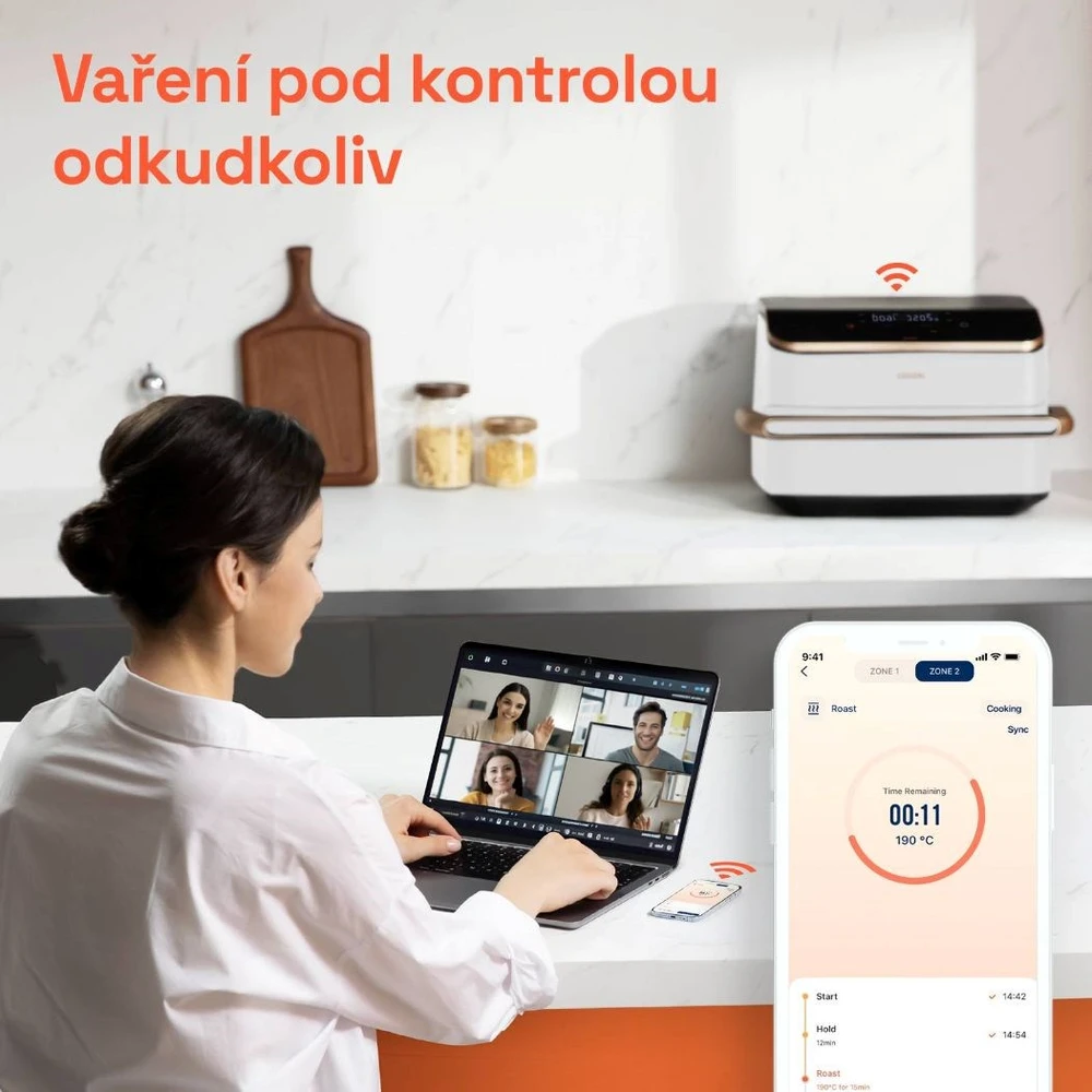 Gruzdintuvė Cosori CAF-TF101S-WEUR Dual Blaze TwinFry Wi-Fi 10 l balta