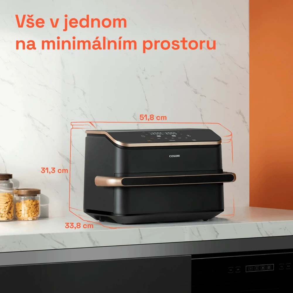 Karšto oro gruzdintuvė Cosori Dual Blaze TwinFry CAF-TF101S, 10 l, juoda (CAF-TF101S-AEUR)