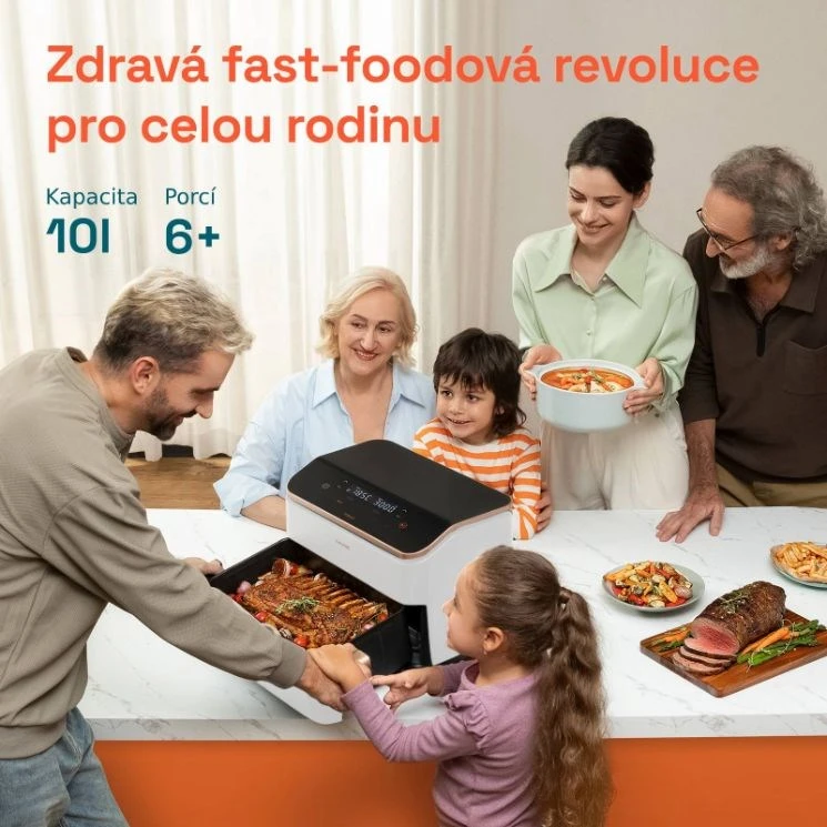Gruzdintuvė Cosori CAF-TF101S-WEUR Dual Blaze TwinFry Wi-Fi 10 l balta