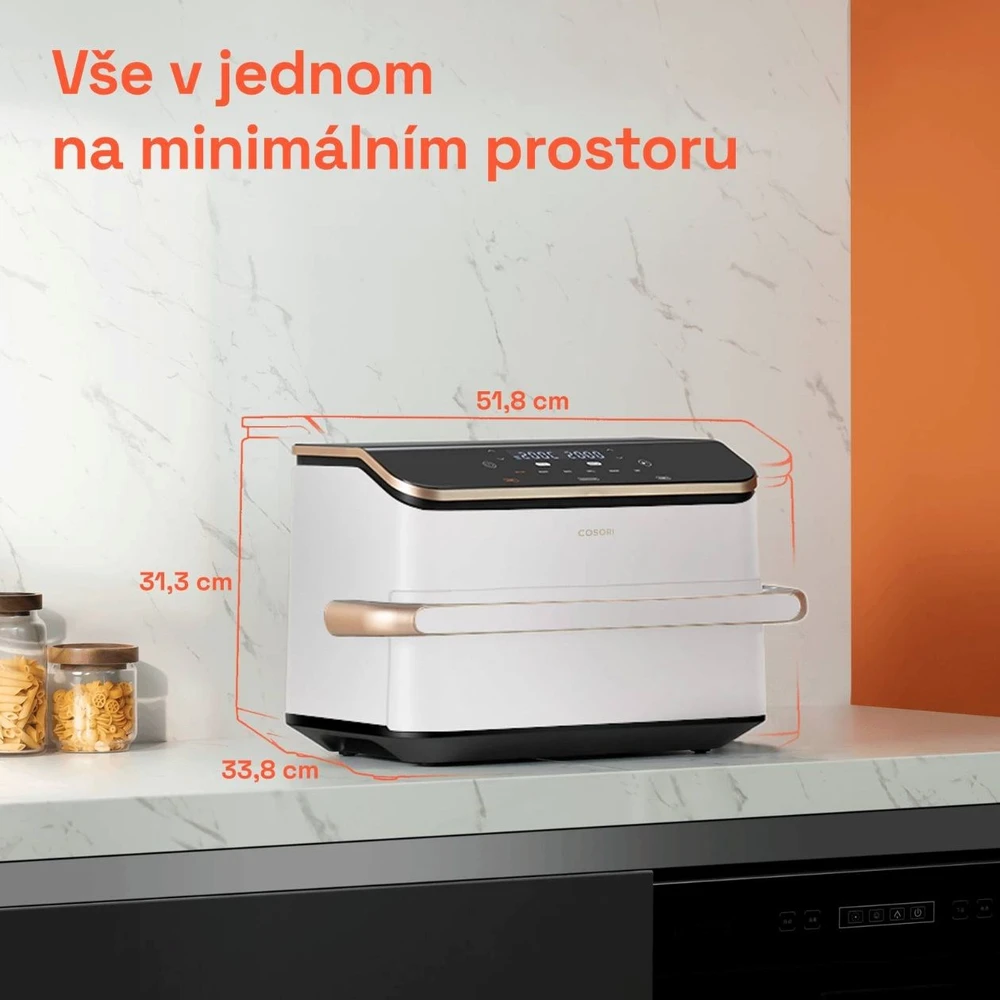 Gruzdintuvė Cosori CAF-TF101S-WEUR Dual Blaze TwinFry Wi-Fi 10 l balta