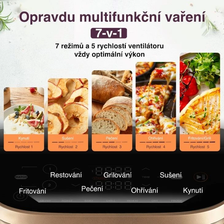 „Cosori Turbo Tower Pro Smart Single“ 10,8 l autonominė 2630 W karšto oro gruzdintuvė, Juodas, auksinė