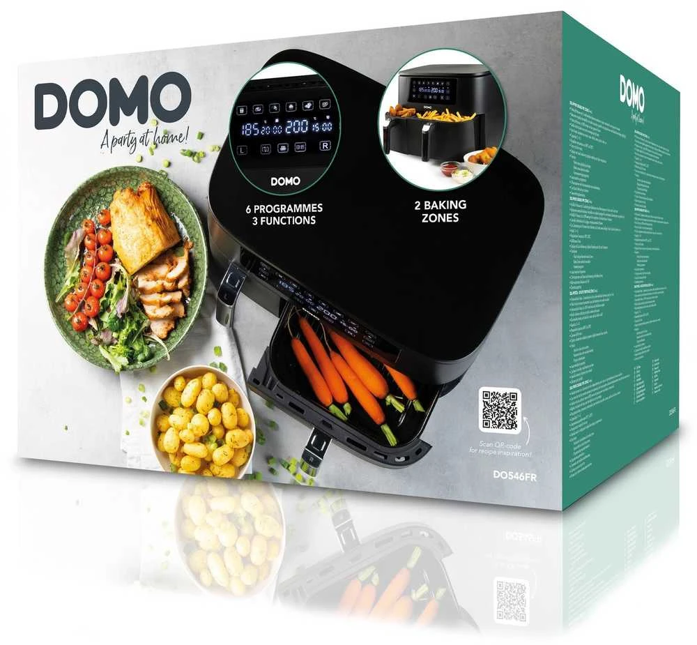 DOMO DO546FR dviguba karšto oro gruzdintuvė 3+6 l