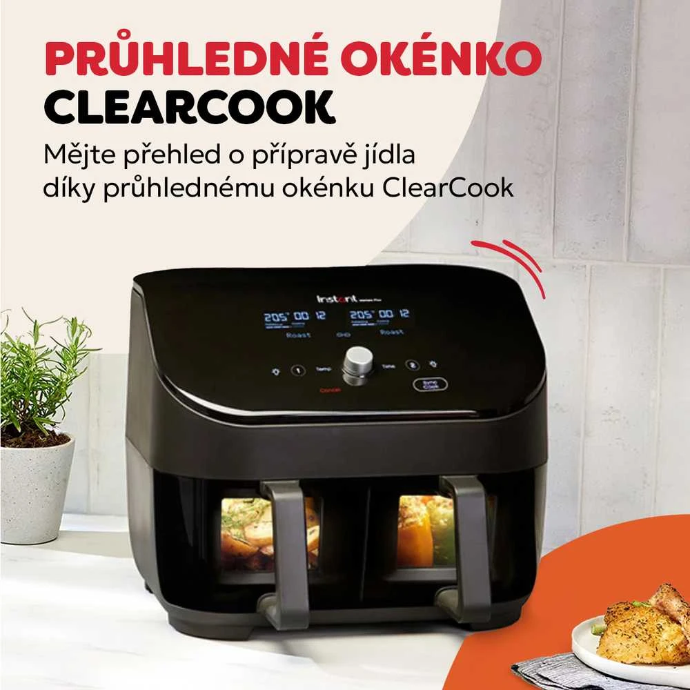 Universal Mėlyna Gruzdintuvė be riebalų Universalus Mėlyna Instant Pot 920306 Double 8 l Autonominė Gruzdintuvė karštam orui Juodas