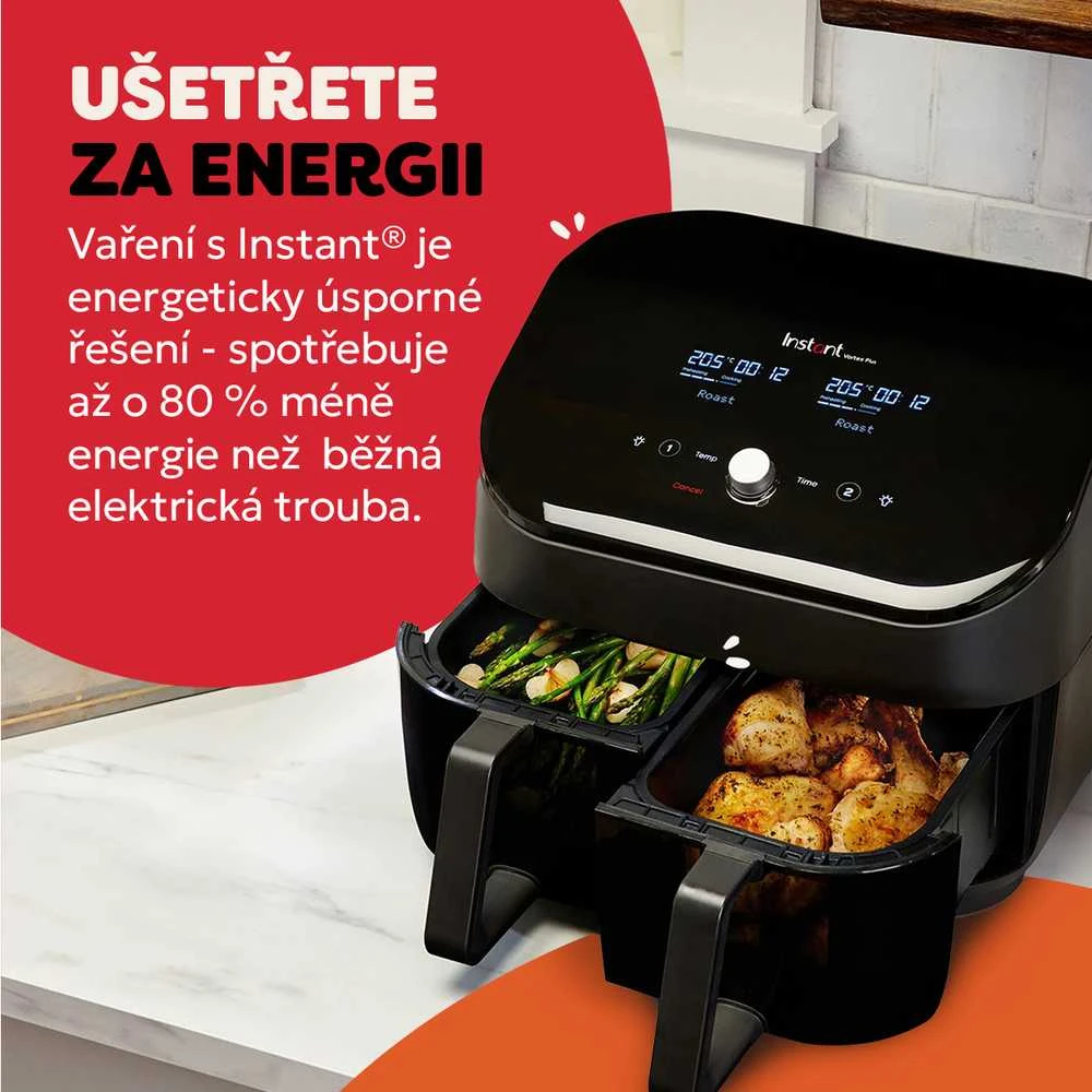 Universal Mėlyna Gruzdintuvė be riebalų Universalus Mėlyna Instant Pot 920306 Double 8 l Autonominė Gruzdintuvė karštam orui Juodas