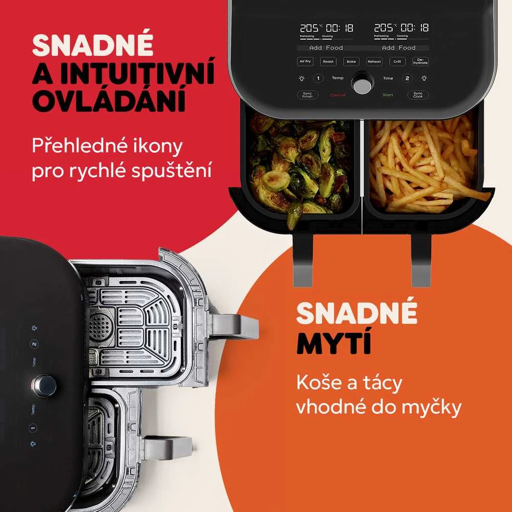 Universal Mėlyna Gruzdintuvė be riebalų Universalus Mėlyna Instant Pot 920306 Double 8 l Autonominė Gruzdintuvė karštam orui Juodas