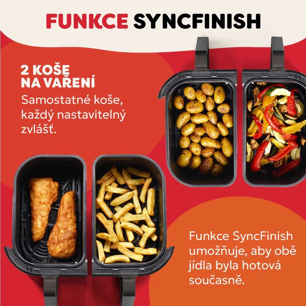 Universal Mėlyna Gruzdintuvė be riebalų Universalus Mėlyna Instant Pot 920306 Double 8 l Autonominė Gruzdintuvė karštam orui Juodas