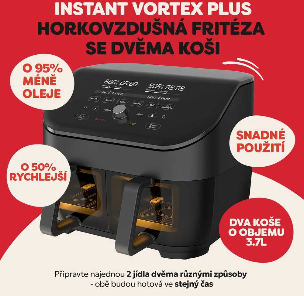 Universal Mėlyna Gruzdintuvė be riebalų Universalus Mėlyna Instant Pot 920306 Double 8 l Autonominė Gruzdintuvė karštam orui Juodas