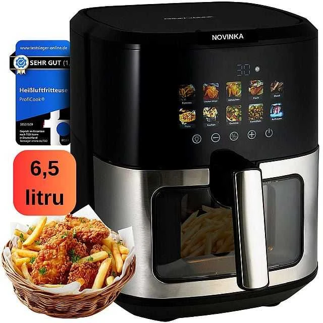 Gruzdintuvė Profi Cook ProfiCook PC-FR 1286 H fryer Single 6.5 L Stand-alone 1700 W Hot air fryer Juodas, Nerūdijantis plienas