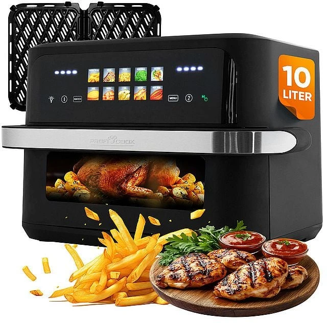 Gruzdintuvė Profi Cook ProfiCook PC-FR 1313 H Double 10 L Stand-alone 2400 W Hot air fryer Juodas, Nerūdijantis plienas