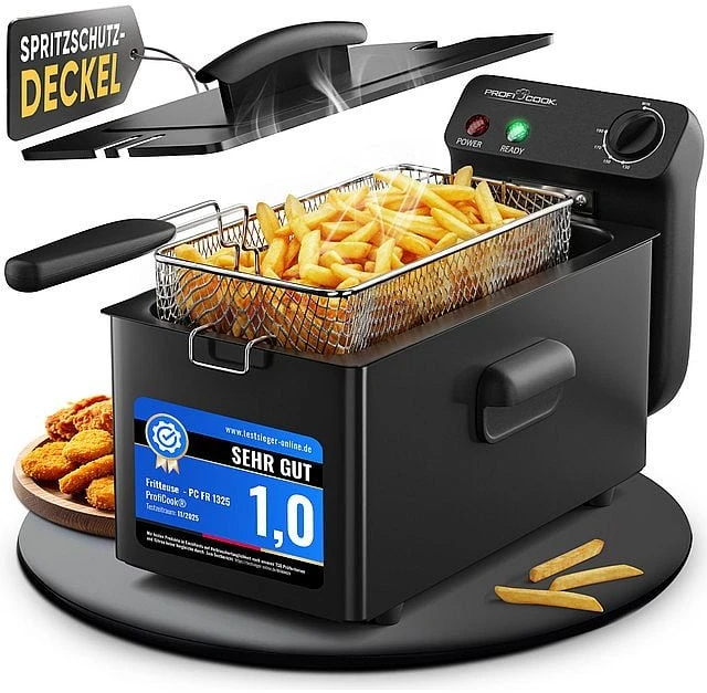 Profi Cook ProfiCook PC-FR 1325 Vienvietis 3 L Atskirai stovintis 2000 W Gruzdintuvė Juodas
