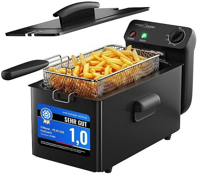 Profi Cook ProfiCook PC-FR 1325 Vienvietis 3 L Atskirai stovintis 2000 W Gruzdintuvė Juodas