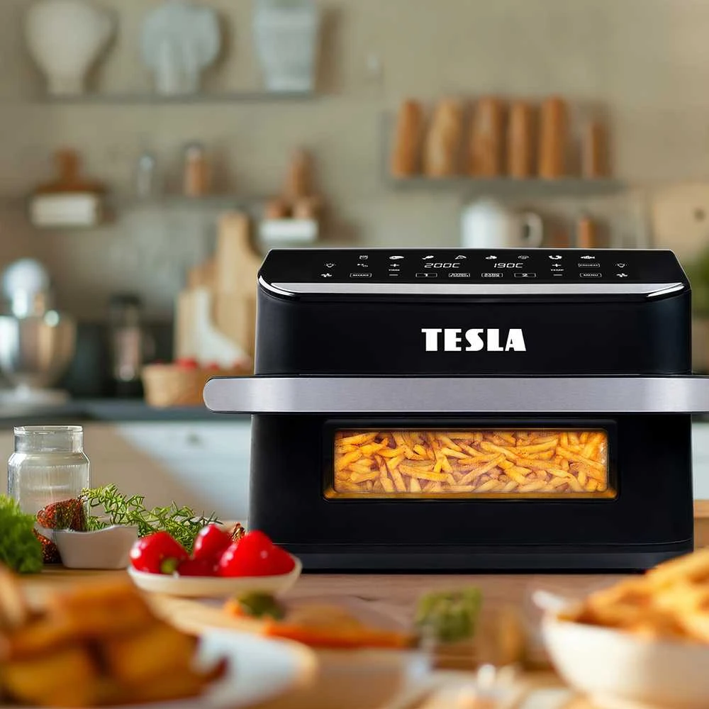 Gruzdintuvė neriebi Tesla AirCook FlexiZone Q570 XXL dviguba neriebi gruzdintuvė 10l