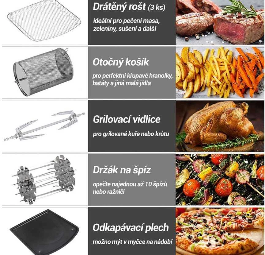 Gruzdintuvė Tesla AirCook & Grilis QG800 Wi-Fi 12 l juoda