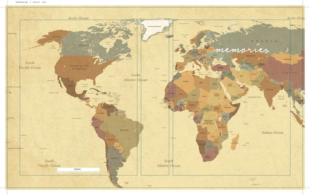 Hama album memo WORLD MAP 10x15/200, descriptive labels
