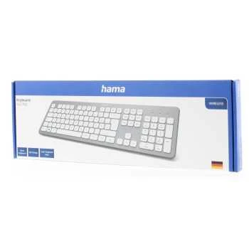 Hama Belaidė klaviatūra KW-700, sidabrinis/baltas