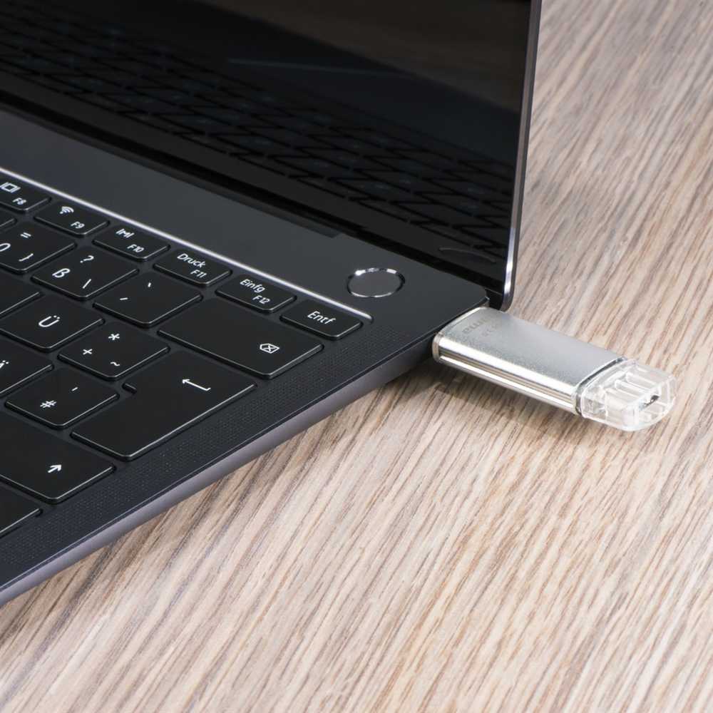 Hama Flash Pen Laeta, USB-C/USB-A 3.1, 64 GB, 40 MB/s, sidabrinis