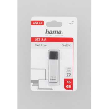 Hama FlashPen Classic, USB 3.0, 16 GB, 40 MB/s, sidabrinis