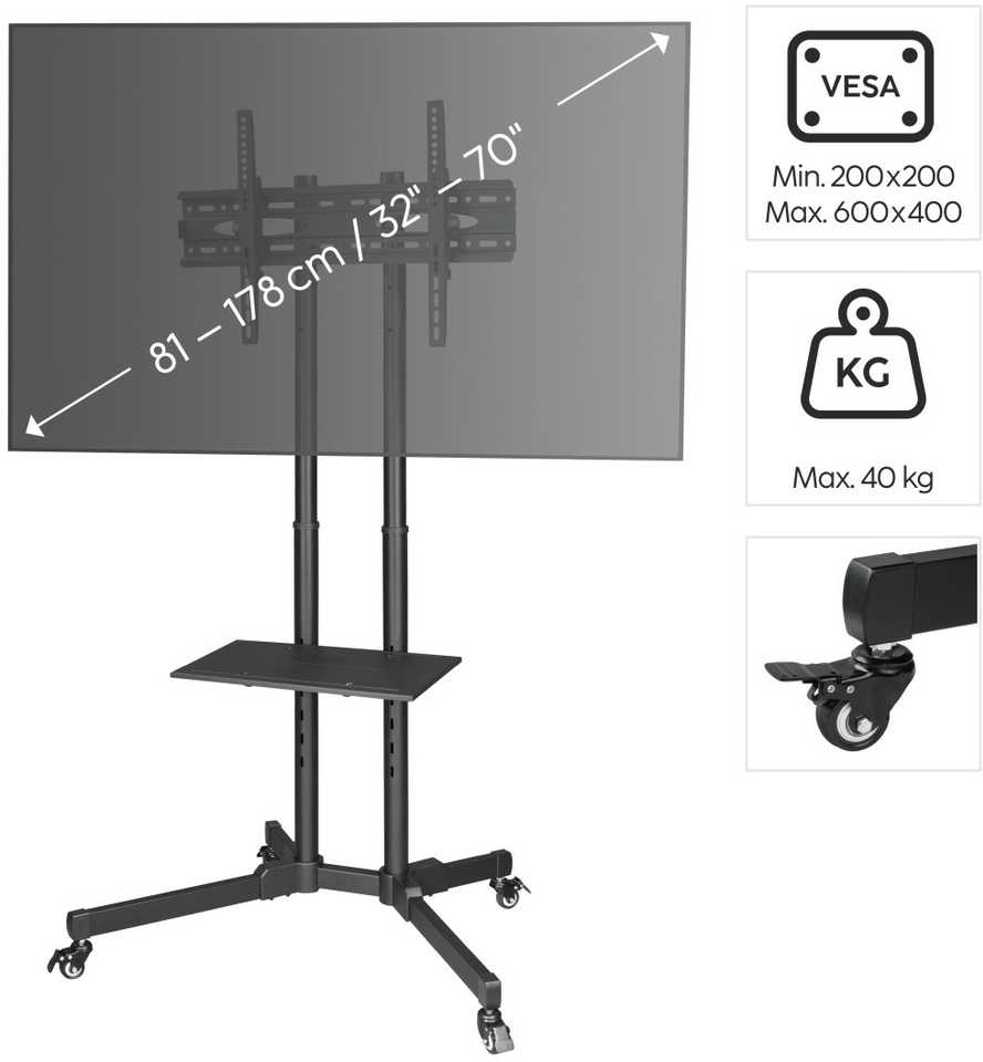 Laikiklis Hama 220874 stojak do TV (75“), 40 kg