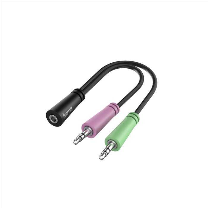 ADAPTERIS HAMA JACK 3.5MM 4 KAIŠČIŲ - 2X JACK 3.5MM LIZDAS