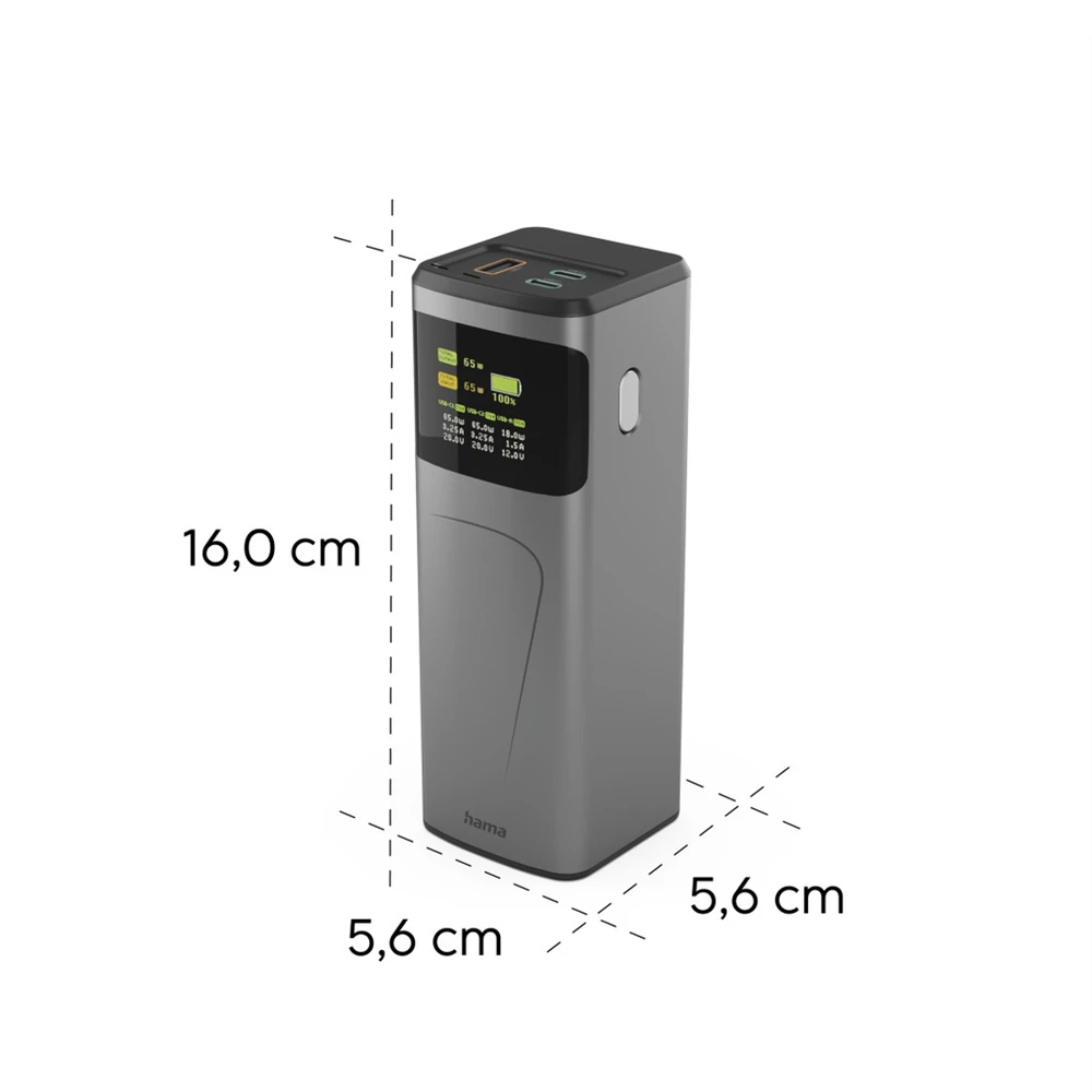 Hama įkroviklis, didelės galios, 65 W, 20000 mAh