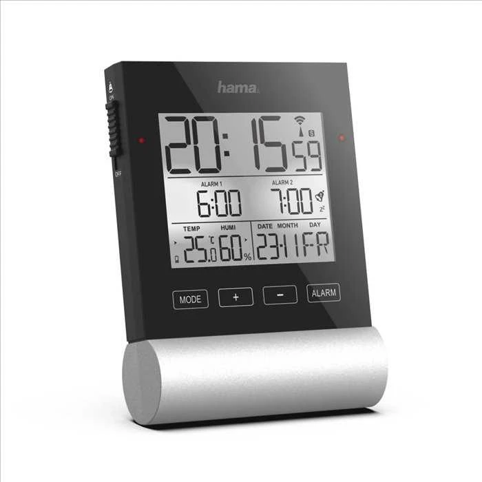 Hama DCF ALARM CLOCK "Juodas LINE" | Hama