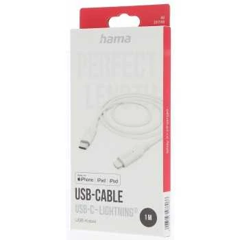 Hama USB-C - Lightning, 1.0m balta