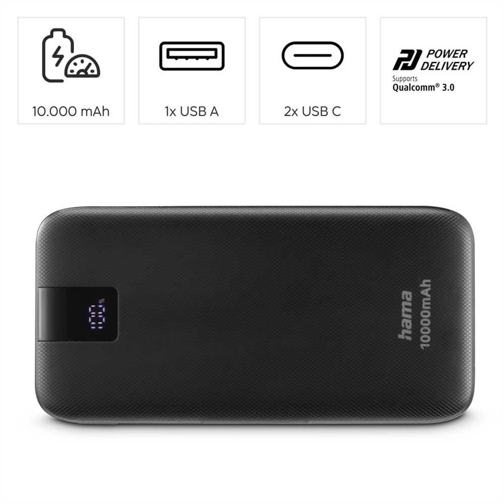 Carruzzo Hama Power Pack PD 10 10000 mAh antracitas