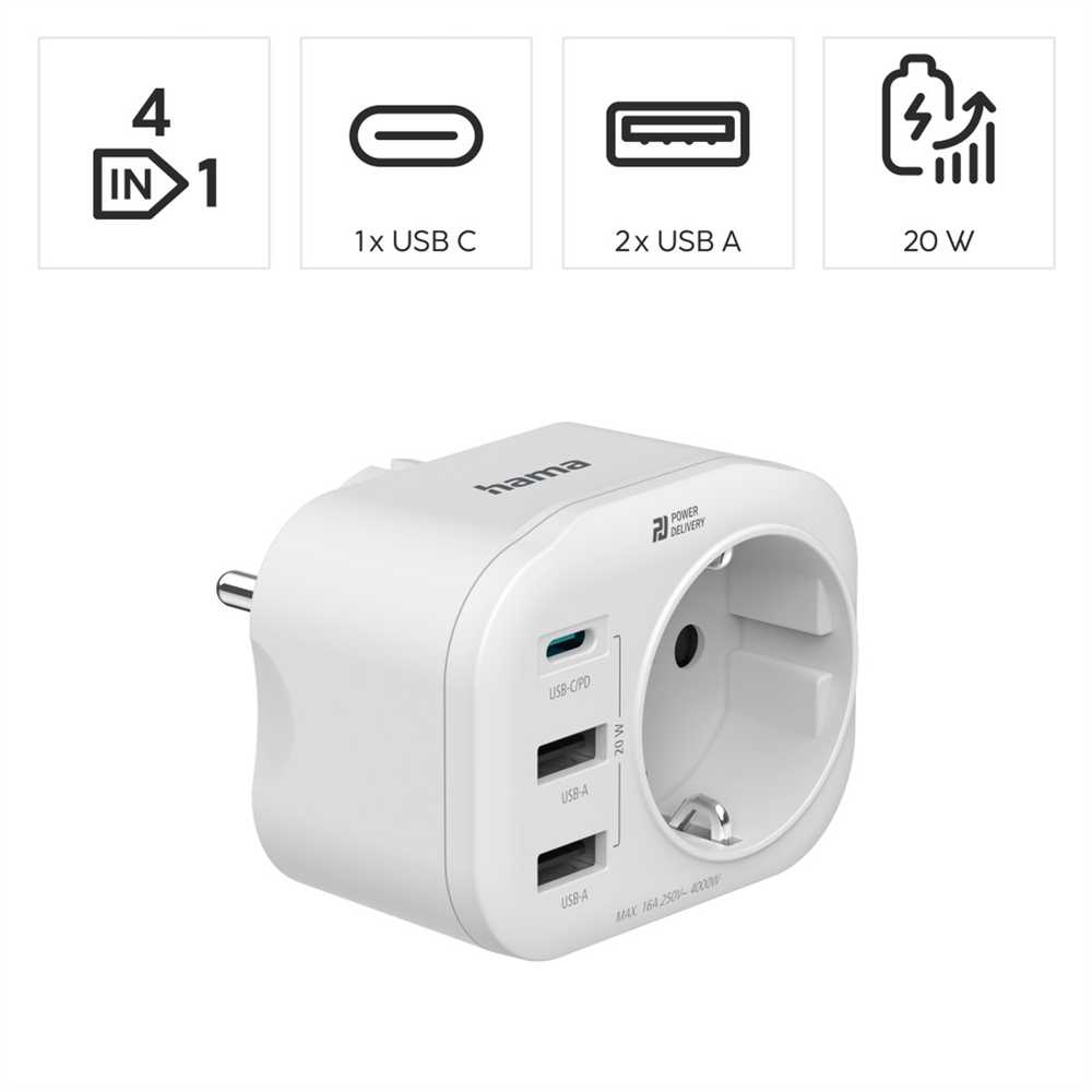 Hama Lizdas Electric Su su 20W USB įkrovikliu