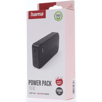 Hama įkroviklis pradinio lygio 20000 mAh juodas