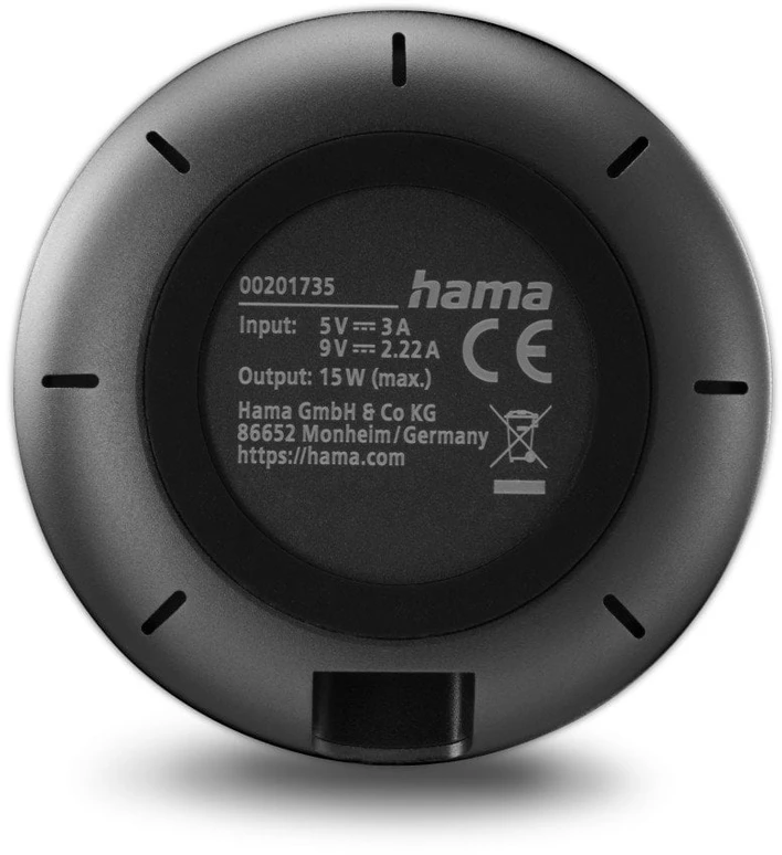 Hama kroviklis indukcinė Qi2 Fast Charge 15W, juoda