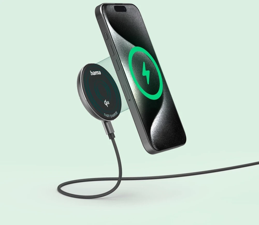 Hama kroviklis indukcinė Qi2 Fast Charge 15W, juoda