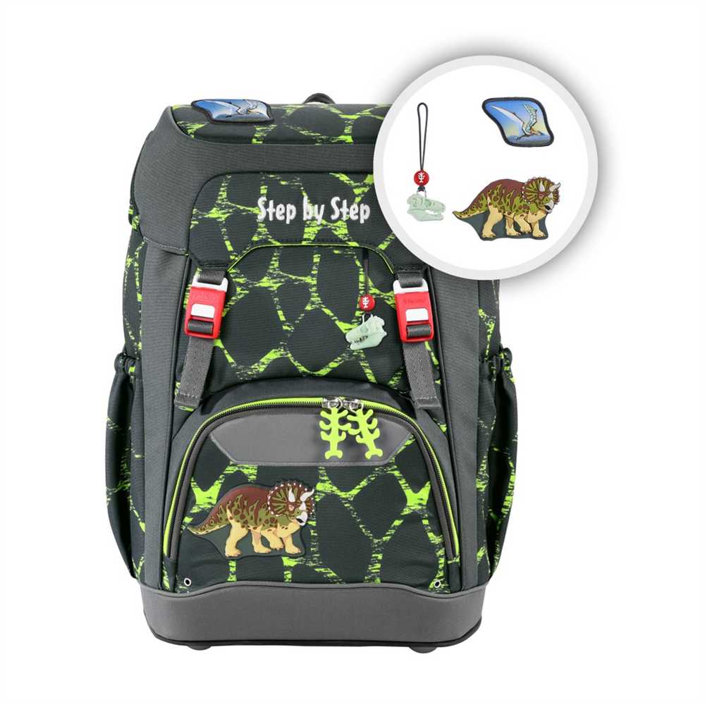 Hama Mokyklinė kuprinė „Step by Step GRADE Dino Tres“, AGR sertifikatas