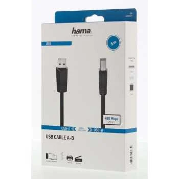 Hama USB-A – USB-B USB laidas 5 m juodas (002006040000)