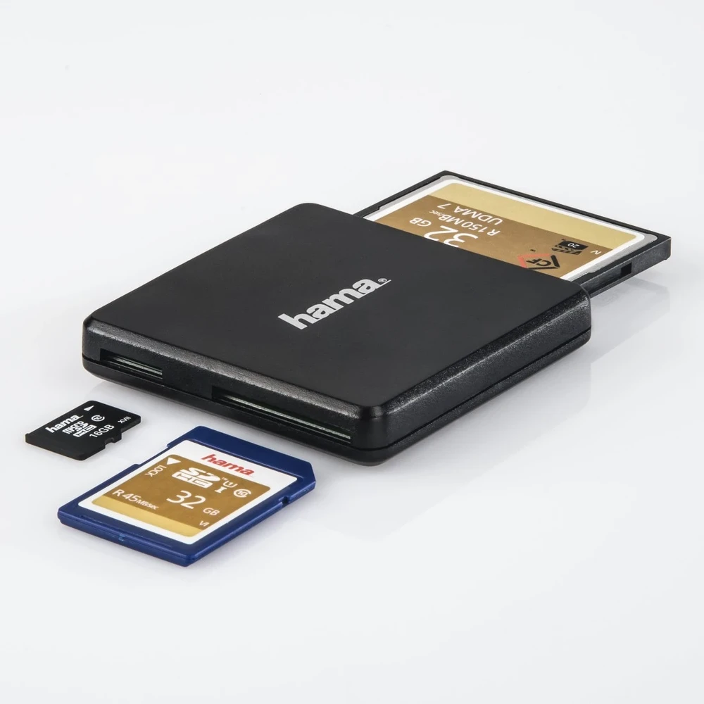 Hama USB-3.0 kelių kortelių skaitytuvas SD MicroSD CF juodas
