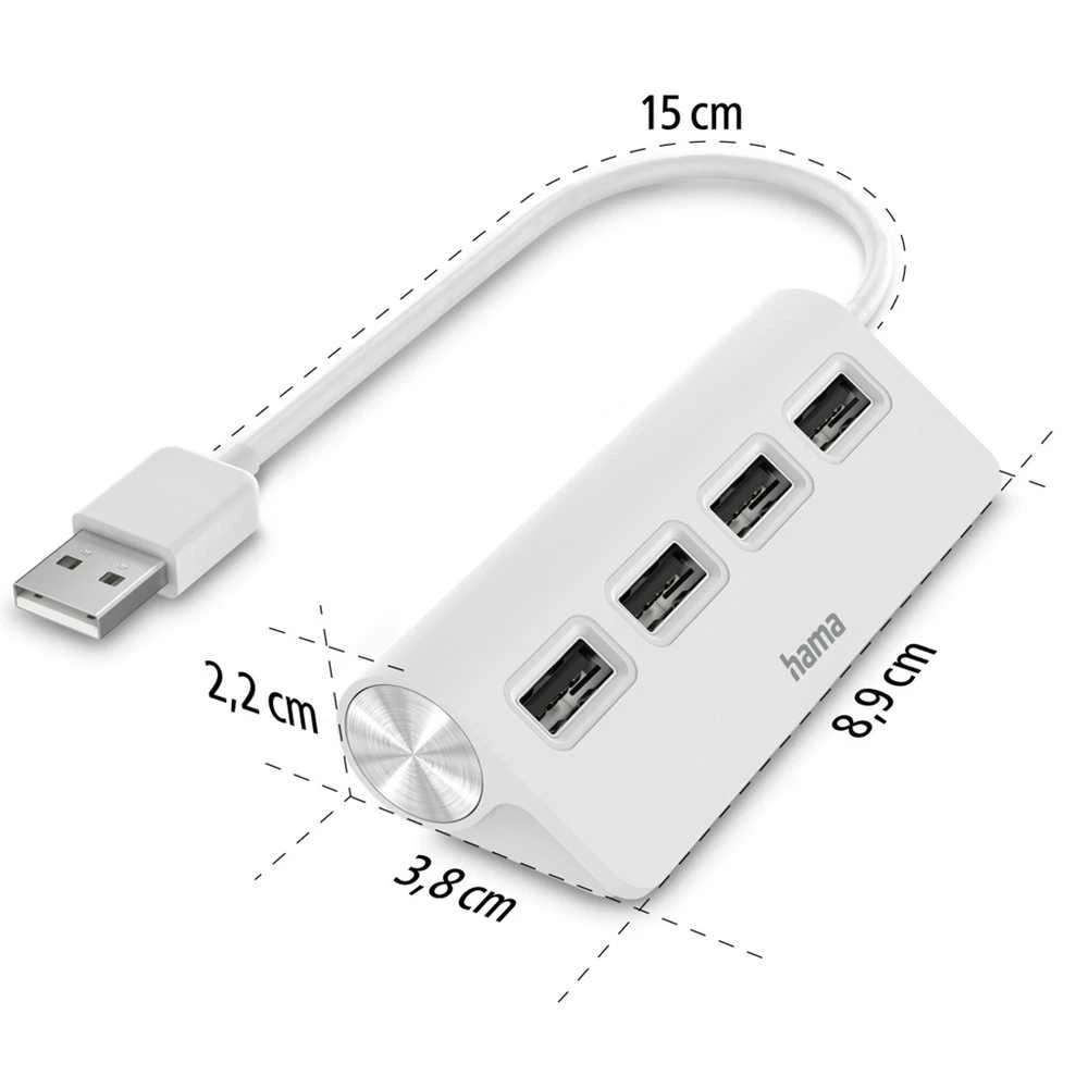 HUB USB Hama 4x USB-A 2.0 (002001200000)