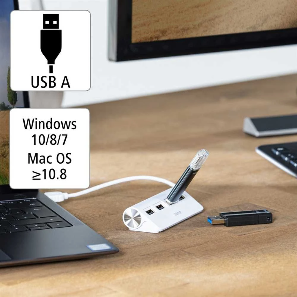 HUB USB Hama 4x USB-A 2.0 (002001200000)