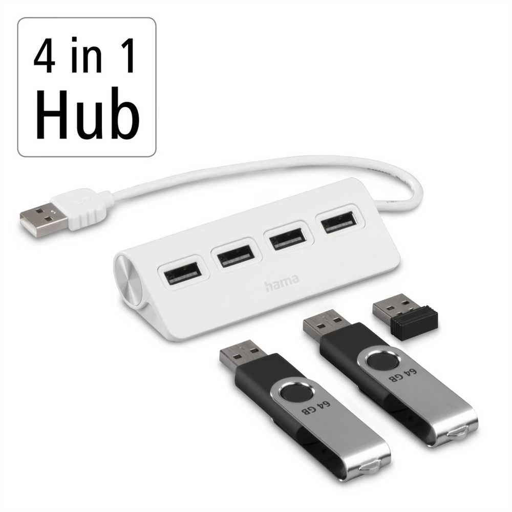 HUB USB Hama 4x USB-A 2.0 (002001200000)